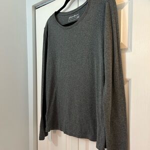 Eddie Bauer Long Sleeve Tee Women’s Large Gray Crewneck Casual Basic Top
